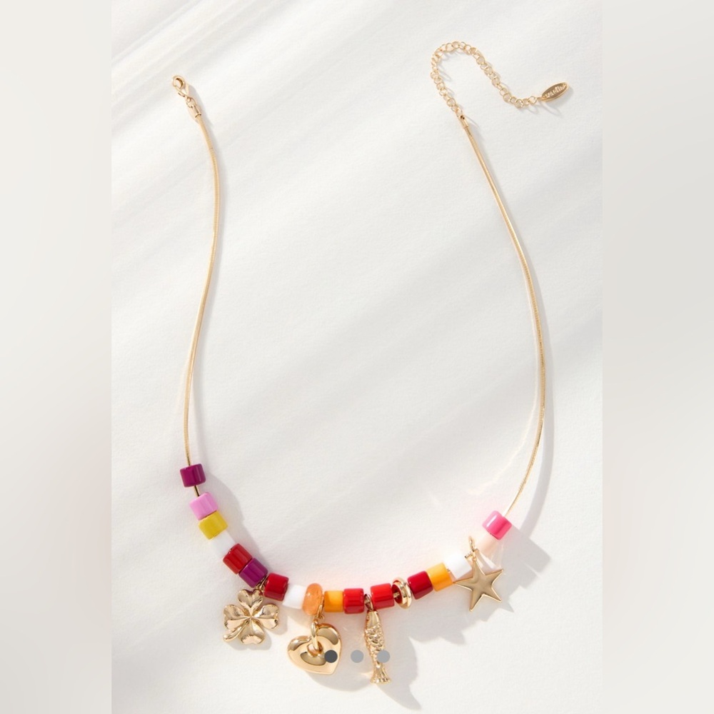 Anthropologie Beaded Charm Necklace